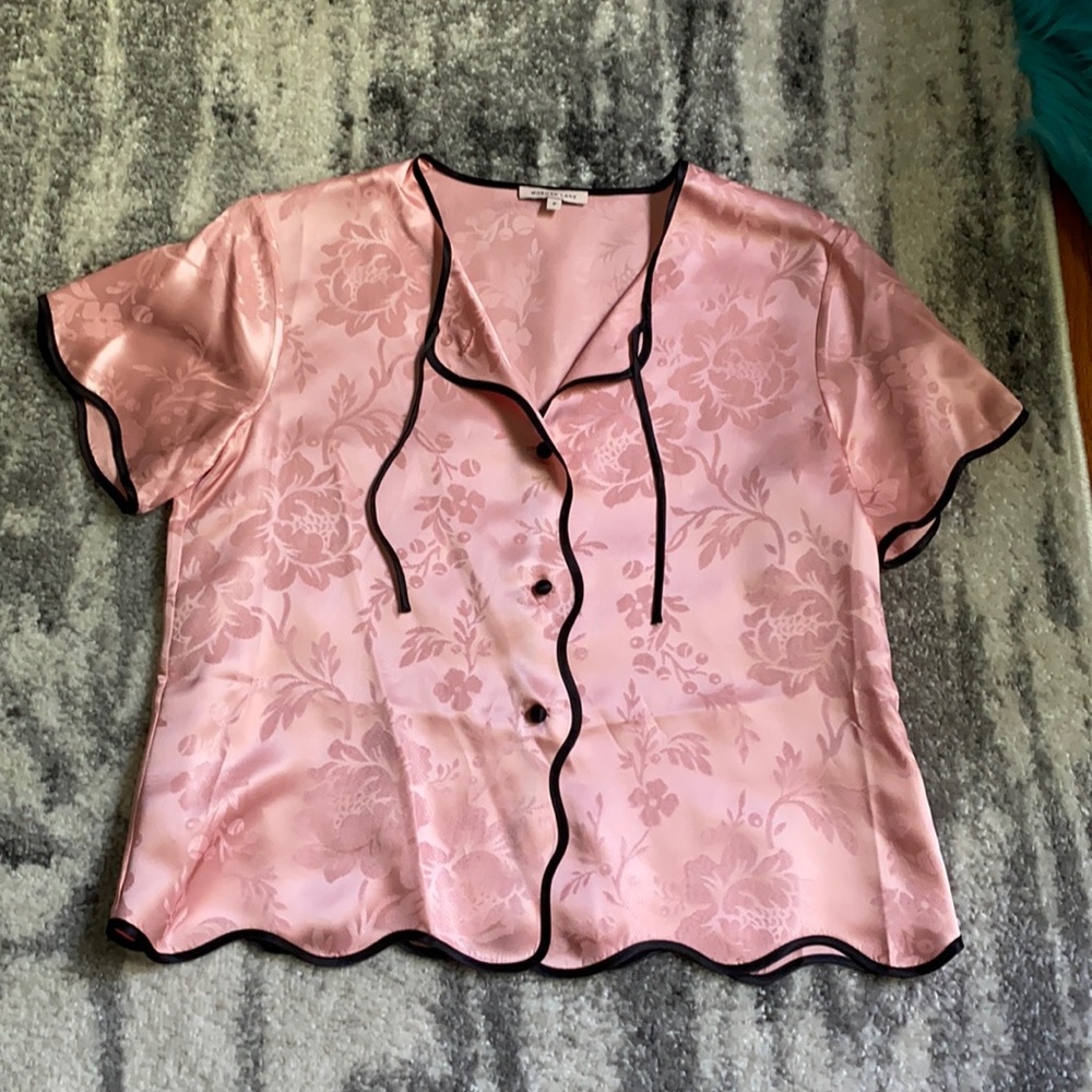 MORGAN LANE PINK SILK TOP SIZE PETITE (XS)